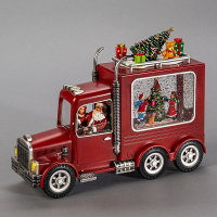 Sneeuwlantaarn | Kerstman met truck op batterijen | 21.5 cm | 2 lumen | Warm wit | Konstsmide LKO00823