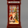 Sneeuwlantaarn | Telefooncel met kerstman en hond op batterijen | 9 cm | Warm wit | Konstsmide LKO00827 - 2
