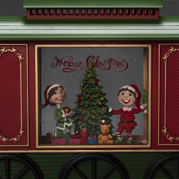 Sneeuwlantaarn | Treinwagon met kinderen en kerstboom op batterijen | Warm wit | Konstsmide LKO00821 - 2