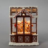 Sneeuwlantaarn | Waterspinner met peperkoek figuur op batterijen | 21.5 cm | Warm wit | Konstsmide LKO00812