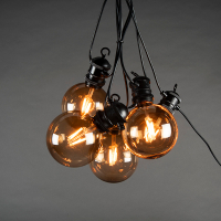 Konstsmide Solar lichtsnoer 14.5 meter | Globe | 10 bollen | Extra warm wit | Brown Smoky | IP44 | Konstsmide  LKO00721
