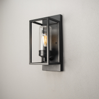 Wandlamp buiten met schemersensor E27 | Trani | IP44 | Zwart | Konstsmide LKO00735