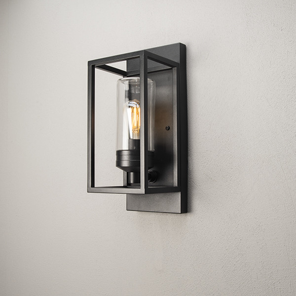 Konstsmide Wandlamp buiten met sensor E27 | Trani | IP44 | Zwart | Konstsmide  LKO00735 - 1