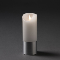 Konstsmide Waskaars met zilveren band, 20.5cm, 7.5cm Ø, op batterij (Konstsmide)  LKO00518