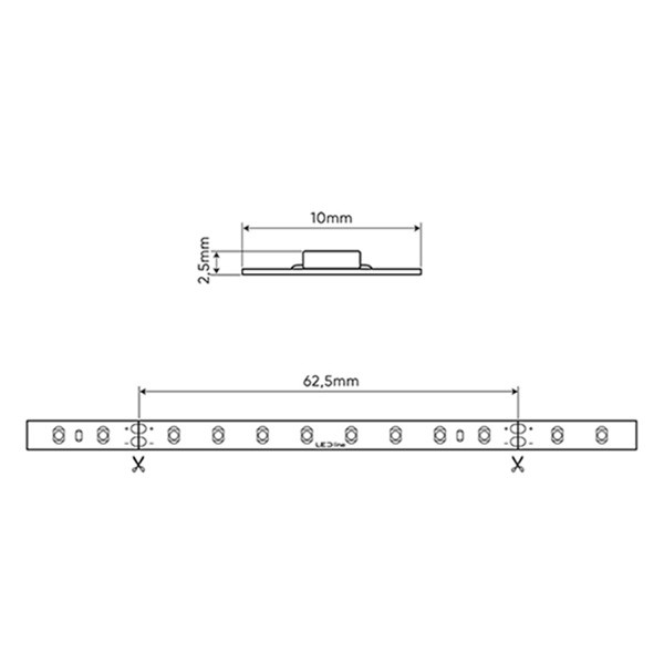 LED line Led strip 5 meter | Helder wit | SMD 3528 | 144 leds p/m | IP20 | 24V  LDR06687 - 2