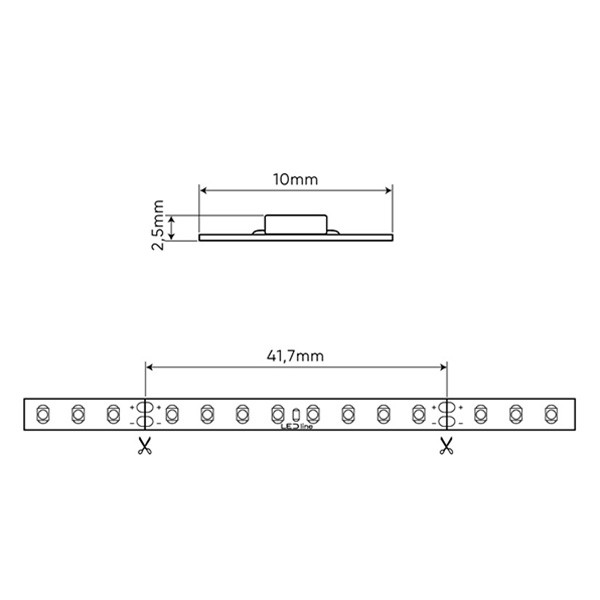 LED line Led strip 5 meter | Helder wit | SMD 3528 | 192 leds p/m | IP20 | 24V  LDR06683 - 2