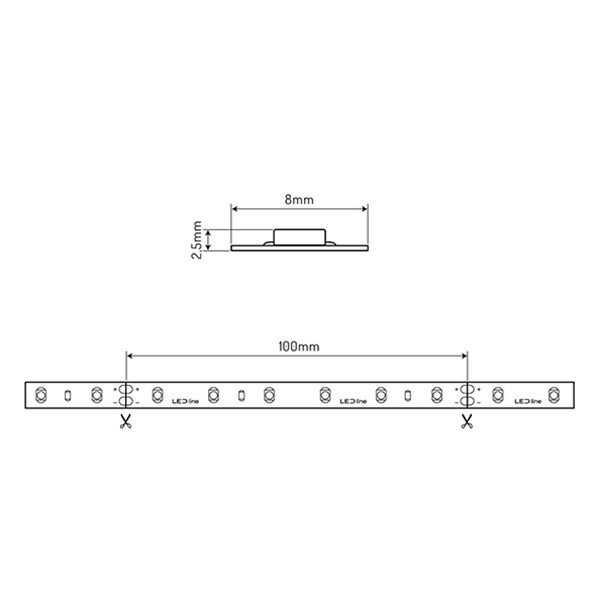 LED line Led strip 5 meter | Helder wit | SMD 3528 | 60 leds p/m | IP20 | 24V  LDR06675 - 2
