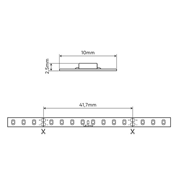 LED line Led strip 5 meter | Warm wit | SMD 3528 | 192 leds p/m | IP20 | 24V  LDR06681 - 2