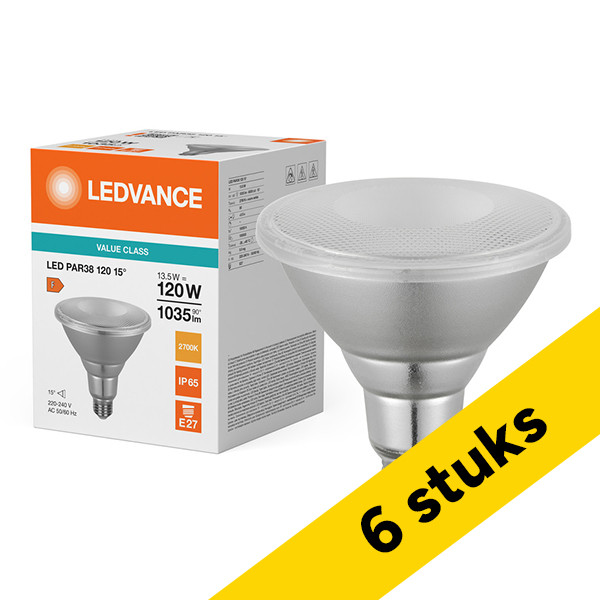 Aanbieding: 6x Osram LED lamp E27 | PAR38 | Helder | 2700K | 13.5W (120W) LOS02494 - 1