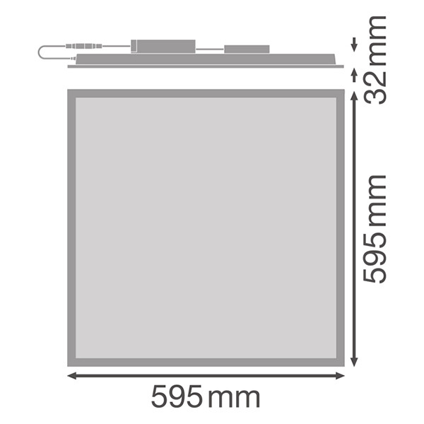 Ledvance Led paneel 60x60 cm | 3000K | Warm Wit (830) | UGR25 | 3640 lumen | 28W  LOS00625 - 2