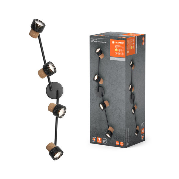 Ledvance Plafondspot | Cork | 2700K | Zwart | 4x 3.4W  LOS01050 - 1