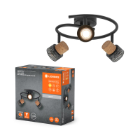Ledvance Plafondspot | Cork | Rond | 2700K | Zwart | 3x 3.4W  LOS01048