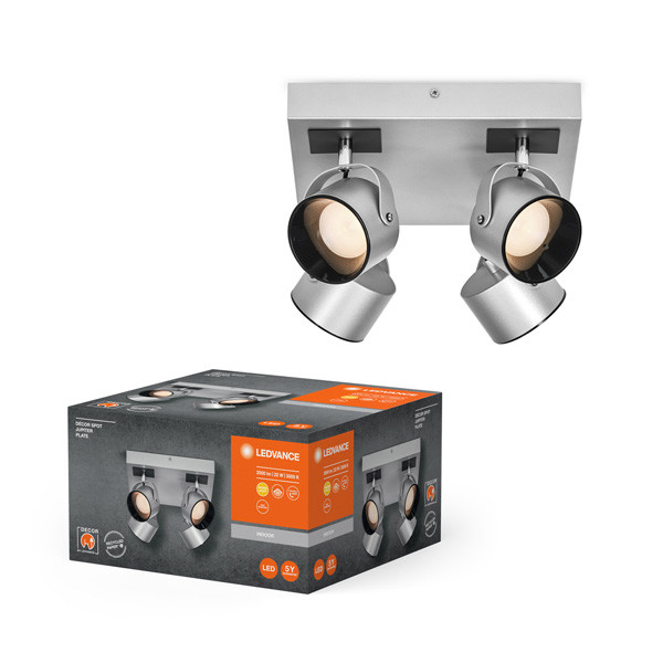 Ledvance Plafondspot | Jupiter | Vierkant | 2700K | Zilver | 22W  LOS01076 - 1
