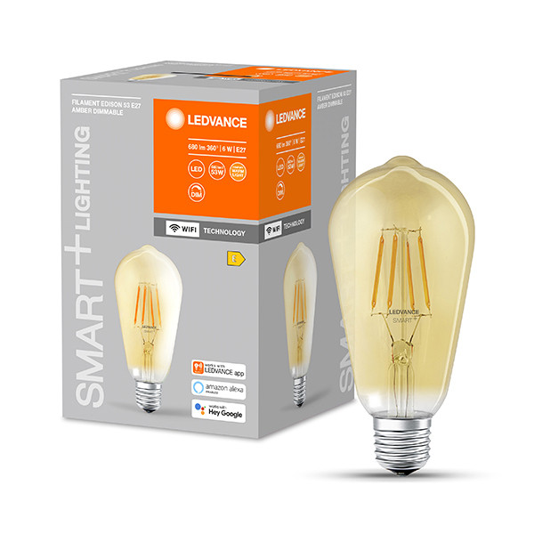 Ledvance SMART+ WiFi | E27 | Edison ST64 | 2400K | Goud | 806 lumen | 6W  LOS00396 - 1