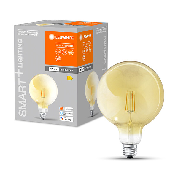 Ledvance SMART+ WiFi | E27 | Globe G125 | 2400K | Goud | 806 lumen | 6W  LOS00397 - 1