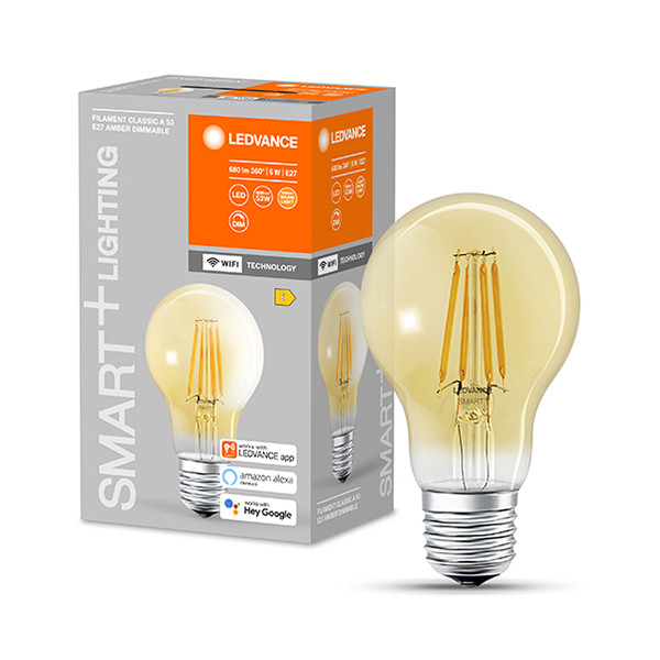 Ledvance SMART+ WiFi | E27 | Peer A60 | 2400K | Goud | 806 lumen | 6W  LOS00395 - 1