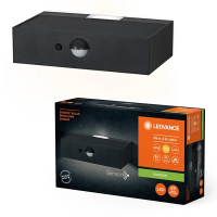 Ledvance Solar Wandlamp met sensor | Rechthoek | 3000K | IP65 | Donkergrijs | 3W  LOS00731
