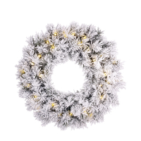 Luca Lighting Kerstkrans Ø 45 cm | Dinsmore | Besneeuwd | 20 lampjes op batterij | Black Box Trees  LBB00105
