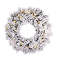 Luca Lighting Kerstkrans Ø 60 cm | Dinsmore | Besneeuwd | 30 lampjes op batterij | Black Box Trees  LBB00065