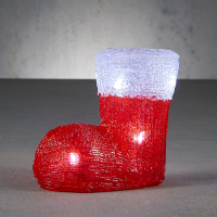 Kerstlaars met verlichting | Wit | 8 lampjes | Luca Lighting LBB00193