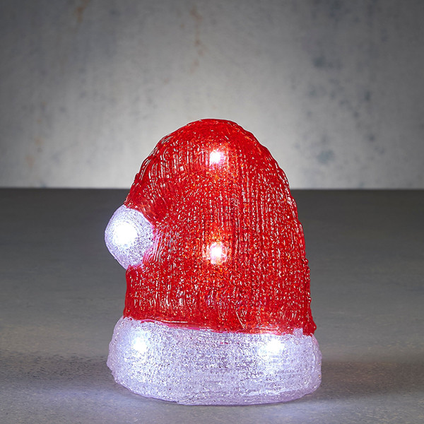 Kerstmuts met verlichting | Wit | 8 lampjes | Luca Lighting LBB00191 - 1