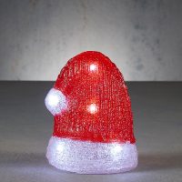 Kerstmuts met verlichting | Wit | 8 lampjes | Luca Lighting LBB00191