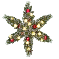 Luca Lighting Kerstster Ø 60 cm | Kaprun | Besneeuwd | 15 lampjes op batterij | Black Box Trees  LBB00068