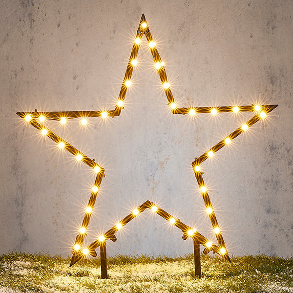 Kerstster op tuinsteker | 73 cm | 86 lampjes | Warm wit | Luca Lighting LBB00197 - 1