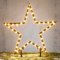 Kerstster op tuinsteker | 73 cm | 86 lampjes | Warm wit | Luca Lighting LBB00197