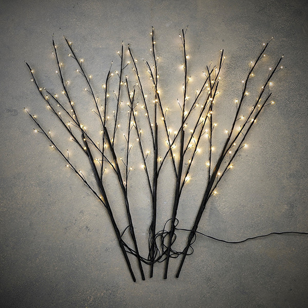 Kersttakken | Warm wit | 200 lampjes | Zwart | 5 stuks | Geschikt voor buiten | Luca Lighting LBB00158 - 1