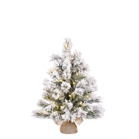 Luca Lighting Kunstkerstboom 60 cm | Dinsmore | Besneeuwd | 20 lampjes | 56 Tips | Black Box Trees  LBB00094