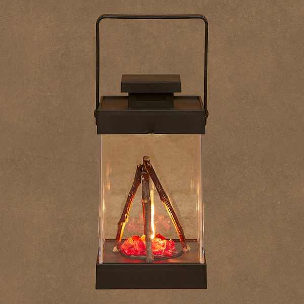 Luca Lighting Lantaarn Kampvuur | 1 lampjes op batterijen | 19 x 10 cm | Zwart LBB00270 - 1
