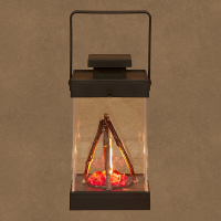 Luca Lighting Lantaarn Kampvuur | 1 lampjes op batterijen | 19 x 10 cm | Zwart