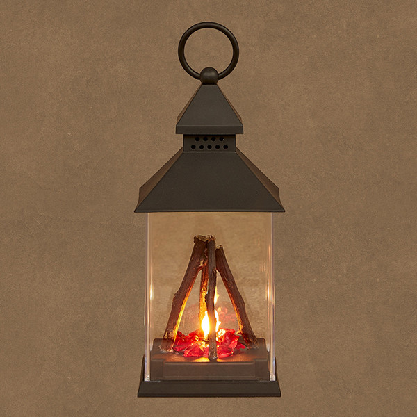 Luca Lighting Lantaarn Kampvuur | 1 lampjes op batterijen | 24 x 11 cm | Zwart LBB00271 - 1