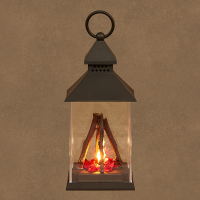 Luca Lighting Lantaarn Kampvuur | 1 lampjes op batterijen | 24 x 11 cm | Zwart