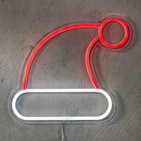 Neon kerstmuts | Rood/wit | Luca Lighting LBB00208