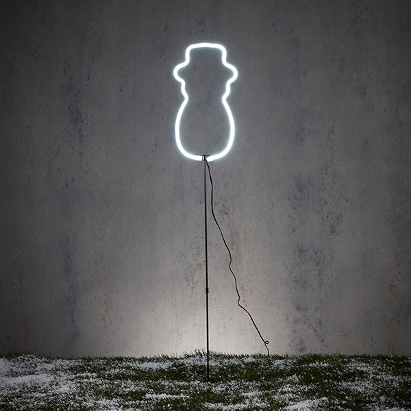 Neon sneeuwman op tuinsteker | 96 cm | Wit | Luca Lighting LBB00175 - 1