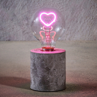 Tafellamp hart 18 cm | Roze | 3x AAA | Luca Lighting LBB00142