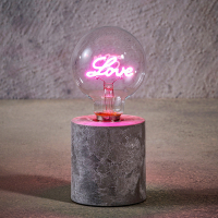 Tafellamp love 18 cm | Roze | 3x AAA | Luca Lighting LBB00143