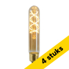 Aanbieding: 4x Lucide LED lamp E27 | Buis T30 | Filament | Goud | 2200K | Dimbaar | 4.9W (40W) LLU20393 - 1