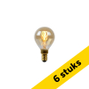 Aanbieding: 6x Lucide LED lamp E14 | Kogel P45 | Filament | Goud | 2200K | Dimbaar | 3W (25W) LLU20317 - 1