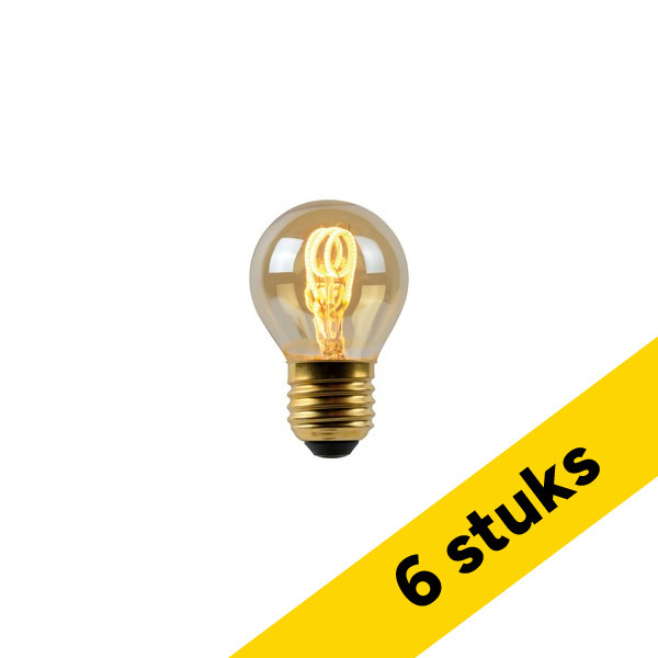 Aanbieding: 6x Lucide LED lamp E27 | Kogel G45 | Filament | Goud | 2200K | Dimbaar | 3W (25W) LLU20138 - 1
