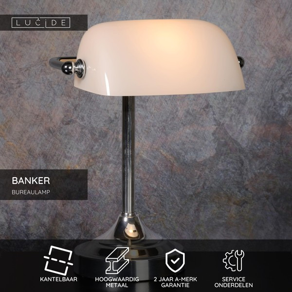 Lucide Bureaulamp E14 | Banker | Chroom LLU20038 - 4