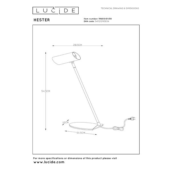 Lucide Bureaulamp GU10 | Hester | Antraciet LLU20185 - 4