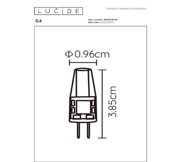 Lucide G4 LED capsule | 2700K | 1.5W (15W) LLU20133 - 2