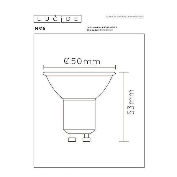 Lucide GU10 LED spot | 2700K | 5W (35W) LLU20276 - 3