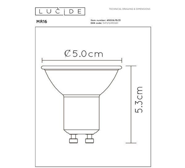 Lucide GU10 LED spot | 3000K | Dimbaar | 5W (35W) | 3 stuks LLU20294 - 2