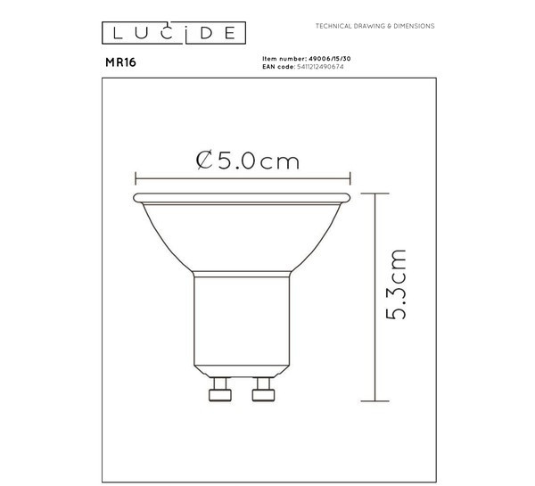 Lucide GU10 LED spot | 3000K | Dimbaar | 5W (35W) | 3 stuks LLU20296 - 2