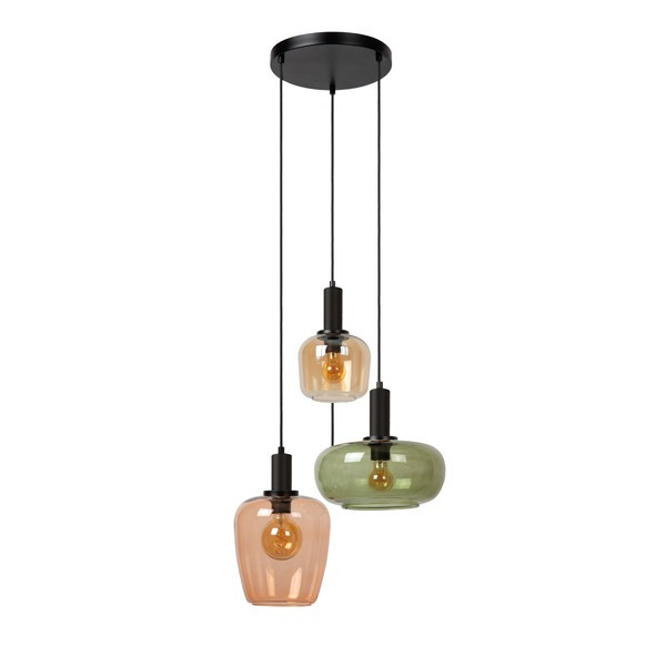 Lucide Hanglamp 3x E27 | Ilona | Zwart LLU20188 - 4