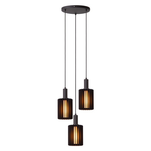 Lucide Hanglamp 3x E27 | Lambres | Zwart LLU20229 - 1